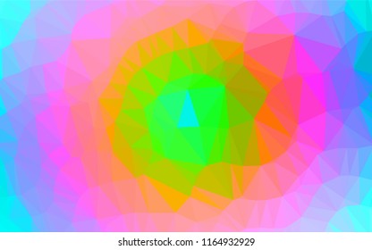 Light Multicolor, Rainbow vector polygon abstract backdrop. Triangular geometric sample with gradient.  The completely new template can be used for your brand book.