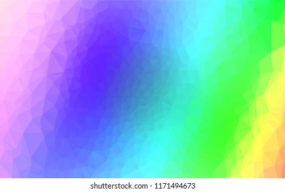 Light Multicolor, Rainbow vector polygon abstract layout. Shining colored illustration in a Brand new style. Brand new design for your business.