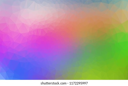 Light Multicolor, Rainbow vector polygon abstract background. Glitter abstract illustration with an elegant design. The textured pattern can be used for background.