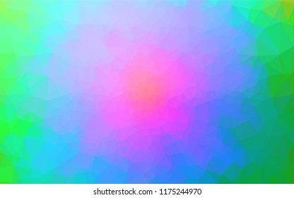 Light Multicolor, Rainbow vector polygon abstract layout. A sample with polygonal shapes. The completely new template can be used for your brand book.