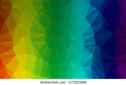 Light Multicolor, Rainbow vector polygon abstract layout. A vague abstract illustration with gradient. The best triangular design for your business.