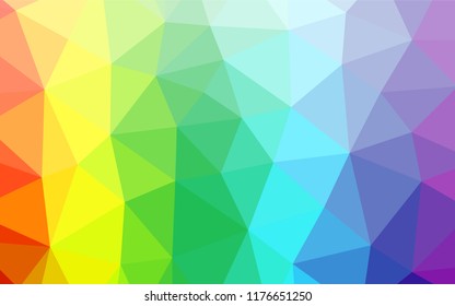 Light Multicolor, Rainbow vector polygon abstract layout. Creative geometric illustration in Origami style with gradient. The polygonal design can be used for your web site.