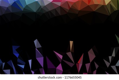 Light Multicolor, Rainbow vector polygon abstract layout. A sample with polygonal shapes. A completely new design for your business.