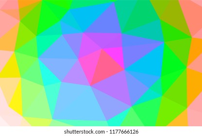 Light Multicolor, Rainbow vector polygon abstract backdrop. A sample with polygonal shapes. The textured pattern can be used for background.