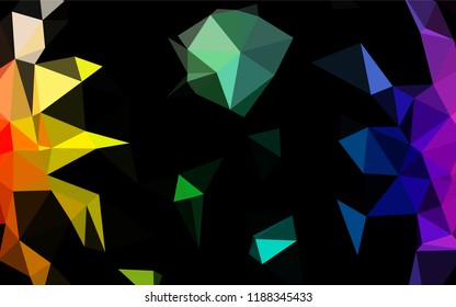 Light Multicolor, Rainbow vector polygon abstract layout. Creative geometric illustration in Origami style with gradient. The best triangular design for your business.