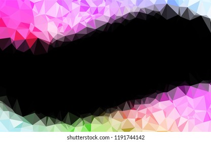 Light Multicolor, Rainbow vector polygon abstract layout. Triangular geometric sample with gradient.  A completely new design for your business.