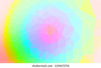 Light Multicolor, Rainbow vector polygon abstract backdrop. Shining illustration, which consist of triangles. The completely new template can be used for your brand book.