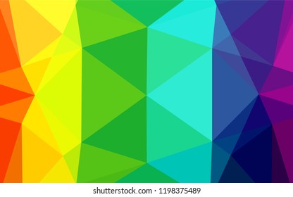 Light Multicolor, Rainbow vector polygon abstract backdrop. Glitter abstract illustration with an elegant design. A new texture for your design.