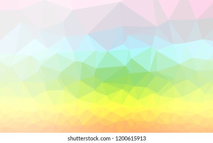 Light Multicolor, Rainbow vector polygon abstract backdrop. Creative geometric illustration in Origami style with gradient. A completely new design for your business.