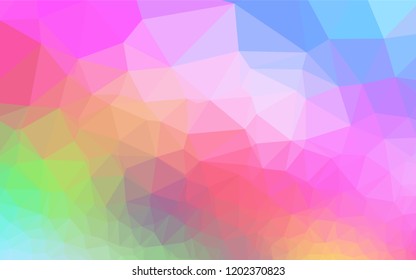 Light Multicolor, Rainbow vector polygon abstract backdrop. Creative illustration in halftone style with gradient. A completely new design for your business.