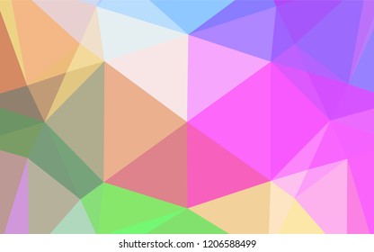 Light Multicolor, Rainbow vector polygon abstract layout. Creative illustration in halftone style with gradient. The best triangular design for your business.