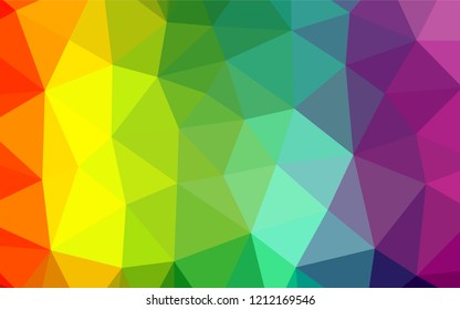 Light Multicolor, Rainbow vector polygon abstract background. Colorful abstract illustration with gradient. Brand new style for your business design.