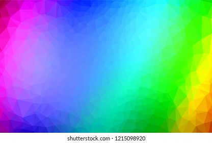 Light Multicolor, Rainbow vector polygon abstract background. An elegant bright illustration with gradient. Brand new style for your business design.