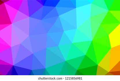 Light Multicolor, Rainbow vector polygon abstract layout. A completely new color illustration in a vague style. The polygonal design can be used for your web site.