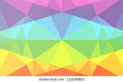 Light Multicolor, Rainbow vector polygon abstract background. Glitter abstract illustration with an elegant design. The polygonal design can be used for your web site.