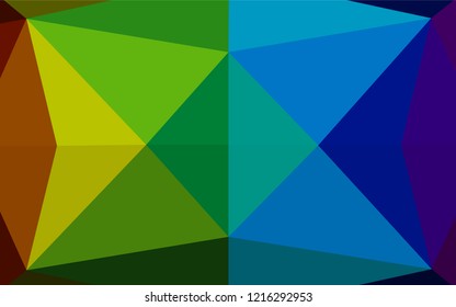 Light Multicolor, Rainbow vector polygon abstract layout. A vague abstract illustration with gradient. The template can be used as a background for cell phones.