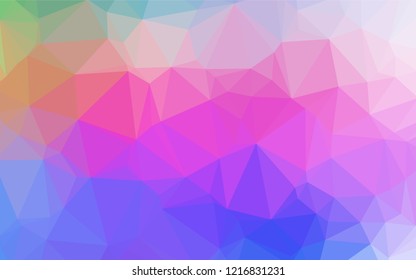 Light Multicolor, Rainbow vector polygon abstract backdrop. A completely new color illustration in a vague style. The template can be used as a background for cell phones.