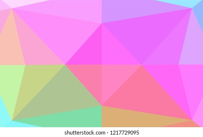 Light Multicolor, Rainbow vector polygon abstract layout. Modern geometrical abstract illustration with gradient. The template can be used as a background for cell phones.