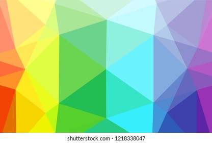 Light Multicolor, Rainbow vector polygon abstract layout. Colorful abstract illustration with gradient. Brand new design for your business.