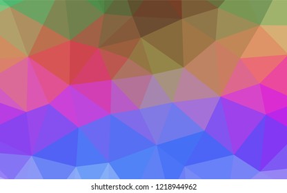 Light Multicolor, Rainbow vector polygon abstract layout. Shining colored illustration in a Brand new style. A completely new template for your business design.
