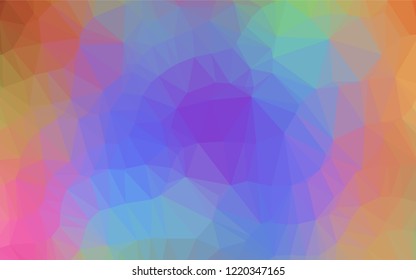 Light Multicolor, Rainbow vector polygon abstract layout. Creative geometric illustration in Origami style with gradient. A new texture for your design.