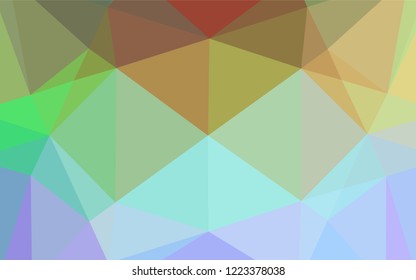 Light Multicolor, Rainbow vector polygon abstract background. Shining illustration, which consist of triangles. The template can be used as a background for cell phones.