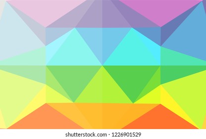 Light Multicolor, Rainbow vector polygon abstract backdrop. Modern geometrical abstract illustration with gradient. The textured pattern can be used for background.