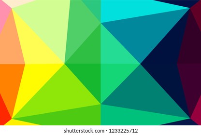 Light Multicolor, Rainbow vector polygon abstract layout. Brand new colored illustration in blurry style with gradient. A completely new template for your business design.