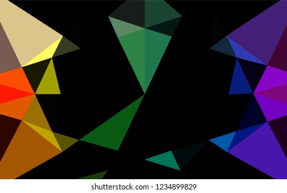 Light Multicolor, Rainbow vector polygon abstract layout. A sample with polygonal shapes. Brand new style for your business design.