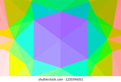 Light Multicolor, Rainbow vector polygon abstract background. An elegant bright illustration with gradient. A completely new design for your business.