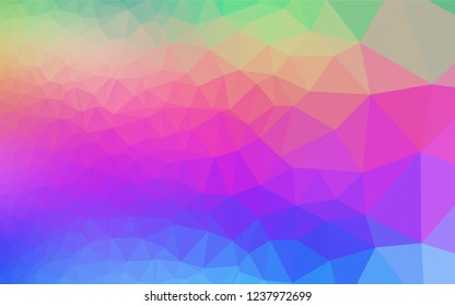 Light Multicolor, Rainbow vector polygon abstract layout. Glitter abstract illustration with an elegant design. The template can be used as a background for cell phones.