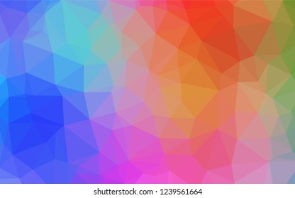 Light Multicolor, Rainbow vector polygon abstract backdrop. Creative illustration in halftone style with gradient. The elegant pattern can be used as part of a brand book.