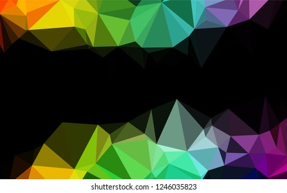 Light Multicolor, Rainbow vector polygon abstract backdrop. Geometric illustration in Origami style with gradient.  A completely new template for your business design.