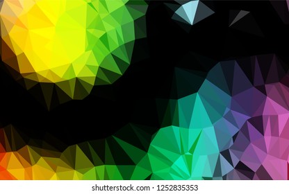 Light Multicolor, Rainbow vector polygon abstract backdrop. Colorful illustration in abstract style with gradient. Triangular pattern for your business design.