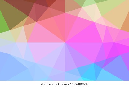 Light Multicolor, Rainbow vector polygon abstract layout. Creative illustration in halftone style with gradient. The elegant pattern can be used as part of a brand book.
