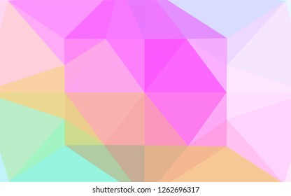 Light Multicolor, Rainbow vector polygon abstract backdrop. An elegant bright illustration with gradient. Brand new style for your business design.