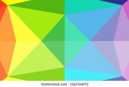 Light Multicolor, Rainbow vector polygon abstract backdrop. A sample with polygonal shapes. The elegant pattern can be used as part of a brand book.