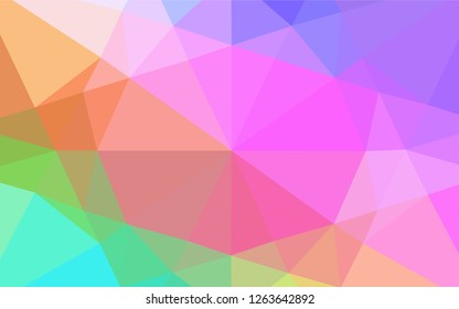 Light Multicolor, Rainbow vector polygon abstract background. Modern geometrical abstract illustration with gradient. The best triangular design for your business.