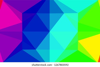 Light Multicolor, Rainbow vector polygon abstract layout. Triangular geometric sample with gradient.  The textured pattern can be used for background.