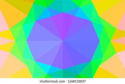 Light Multicolor, Rainbow vector polygon abstract background. An elegant bright illustration with gradient. A completely new template for your business design.