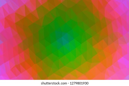 Light Multicolor, Rainbow vector polygon abstract background. Shining illustration, which consist of triangles. Brand new design for your business.