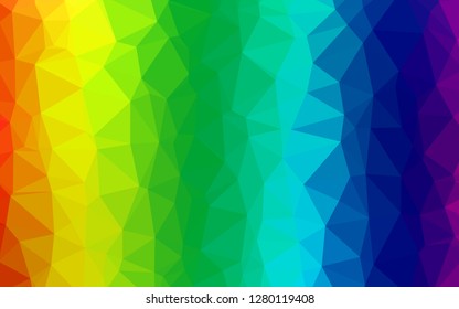Light Multicolor, Rainbow vector polygon abstract backdrop. A sample with polygonal shapes. Polygonal design for your web site.