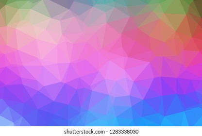 Light Multicolor, Rainbow vector polygon abstract backdrop. A sample with polygonal shapes. Completely new design for your business.