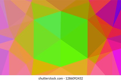 Light Multicolor, Rainbow vector polygon abstract background. Creative illustration in halftone style with gradient. The completely new template can be used for your brand book.