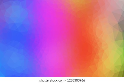 Light Multicolor, Rainbow vector polygon abstract layout. A vague abstract illustration with gradient. The best triangular design for your business.