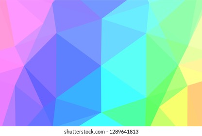 Light Multicolor, Rainbow vector polygon abstract backdrop. Creative geometric illustration in Origami style with gradient. A completely new template for your business design.