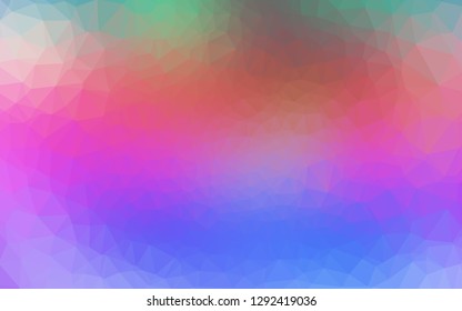 Light Multicolor, Rainbow vector polygon abstract layout. Brand new colorful illustration in with gradient. Textured pattern for background.