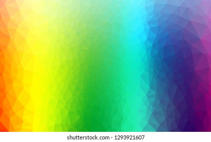 Light Multicolor, Rainbow vector polygon abstract layout. Shining illustration, which consist of triangles. Brand new style for your business design.