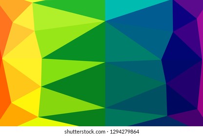 Light Multicolor, Rainbow vector polygon abstract layout. Colorful abstract illustration with gradient. The best triangular design for your business.