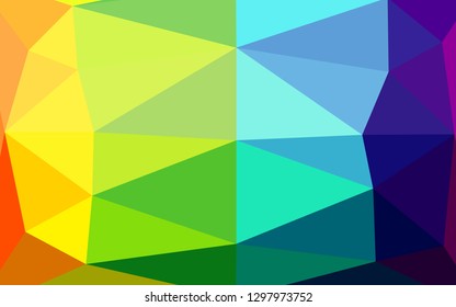 Light Multicolor, Rainbow vector polygon abstract background. An elegant bright illustration with gradient. Completely new design for your business.